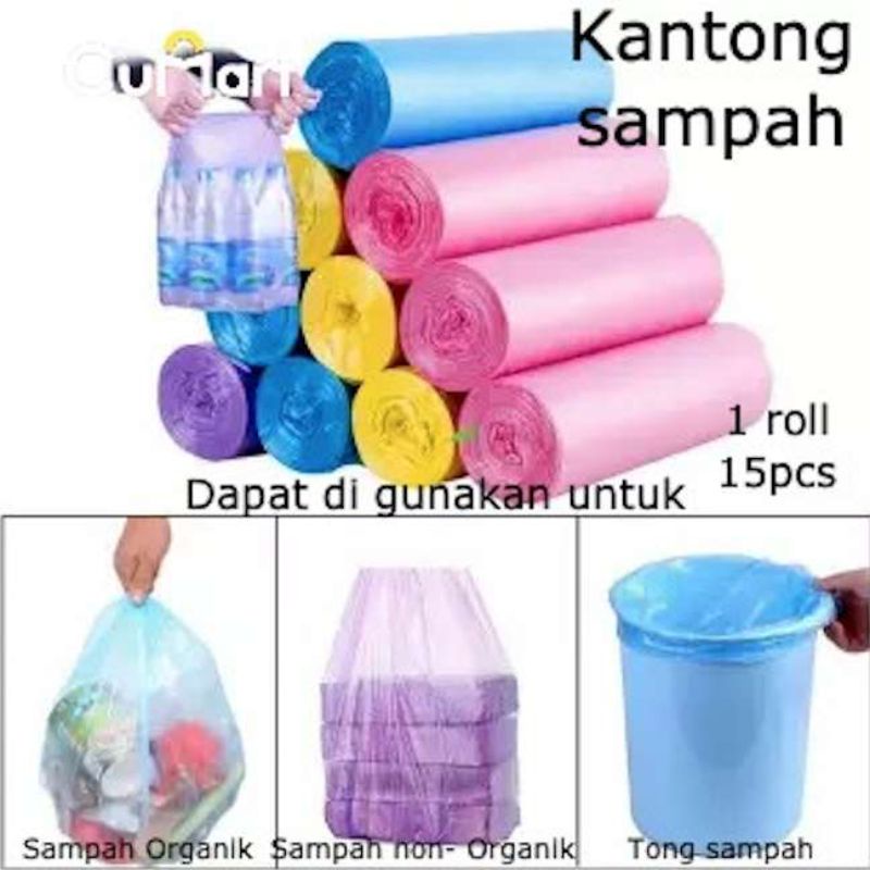 

Roll 15 pcs 45x50cm Kantong Plastik Sampah/Kantong Plastik Gulung (35gr)