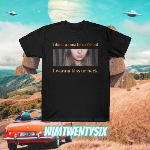 KAOS BAND GIRL IN RED I WANNA KISS UR NECK VINTAGE TEE (UNISEX SLIMFIT T-SHIRT)