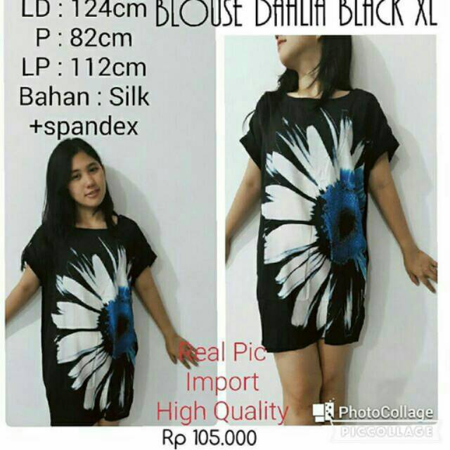 BLOUSE IMPORT BIGSIZE DAHLIA BLACK XL