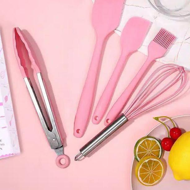 ✮ Spatula Set 5 in 1/ Sotil Silikon Set/ Capitan Penggorengan ♢