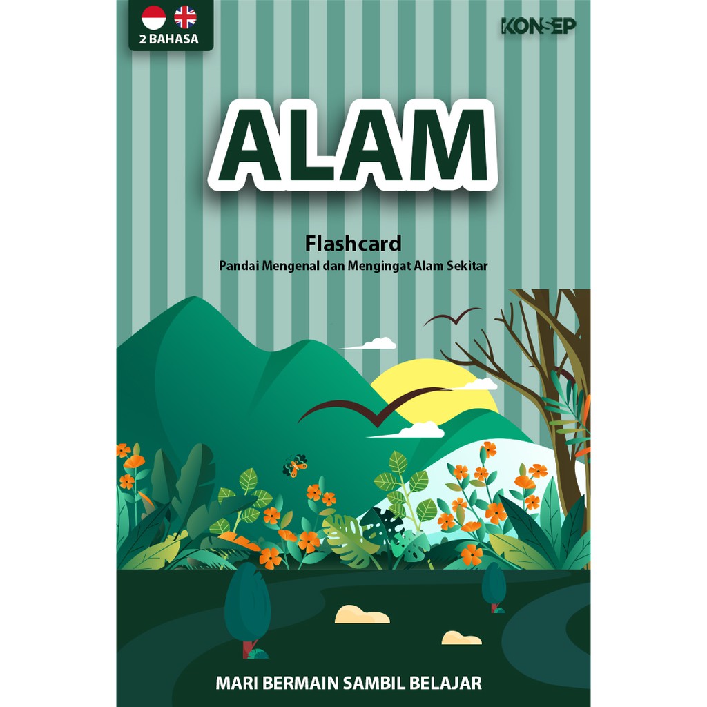 [1KG=10PCS] Konsep Flashcard Alam / Flash Card / Mainan Edukasi Kartu Pintar Anak Terlengkap