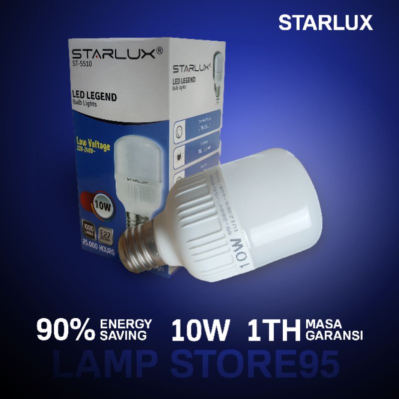 Jual LAMPU LED STARLUX TABUNG 10 WATT NYALA PUTIH TERANG GARANSI 1 ...