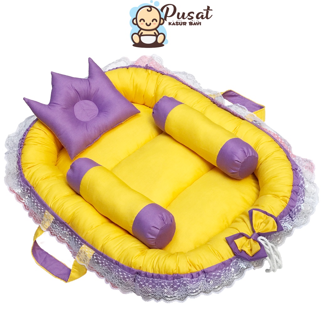 KASUR BABY NEST RENDA PITA SET KELAMBU + BANTAL &amp; GULING FREE TAS PENYIMPANAN