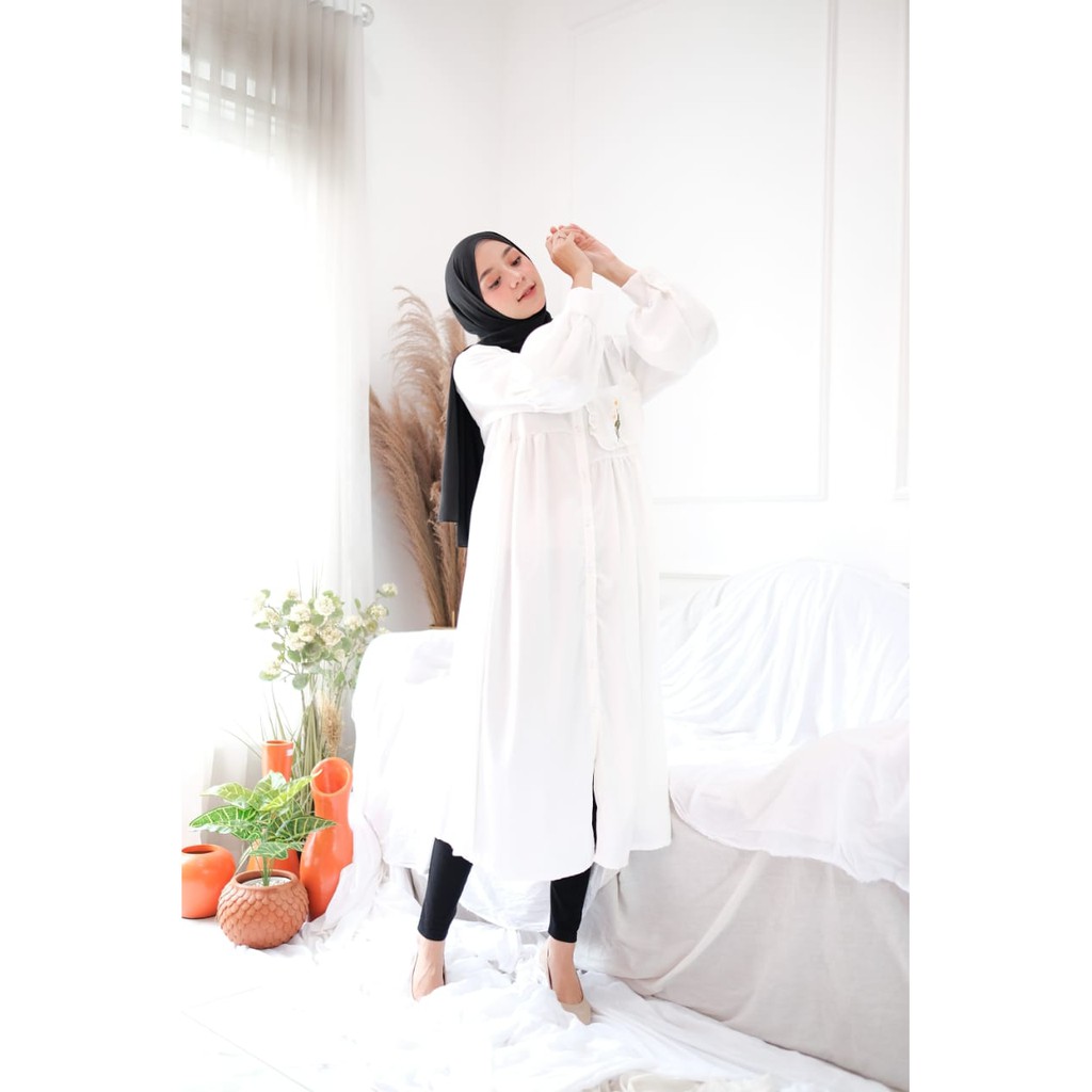 ALFAZZA / Nadira tunic/ ATASAN WANITA LILAC /FASHION MUSLIM / BUSUI / Cotton madinah PREMIUM/BIGSIZE