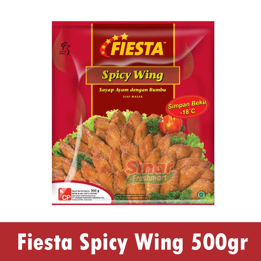 

[SINAR.FRESHMART] FIESTA SPICY WING SAYAP AYAM PEDAS [500gr]