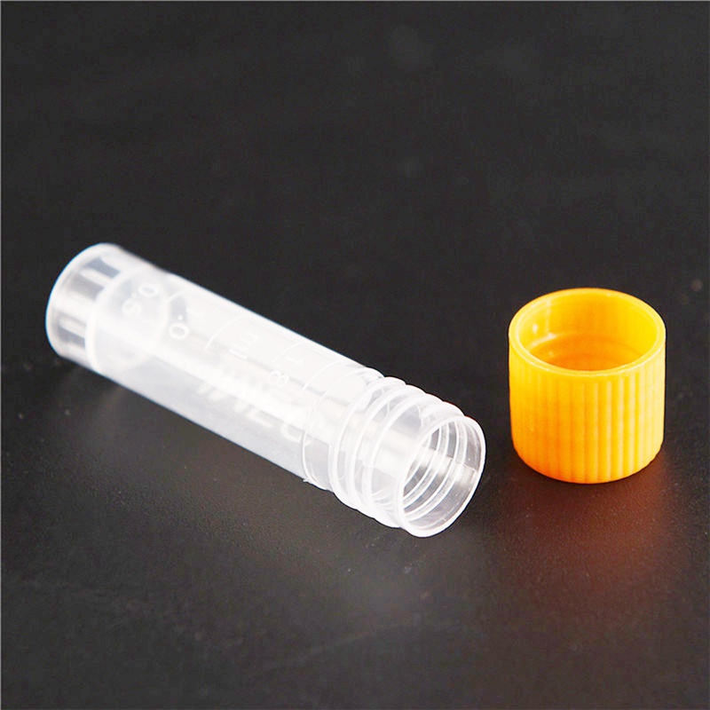 100 Pieces of 1.8 Ml Graduated Centrifuge Tube, Laboratory Cryotube, Orange Screw Cap Centrifuge Tube for Analysis