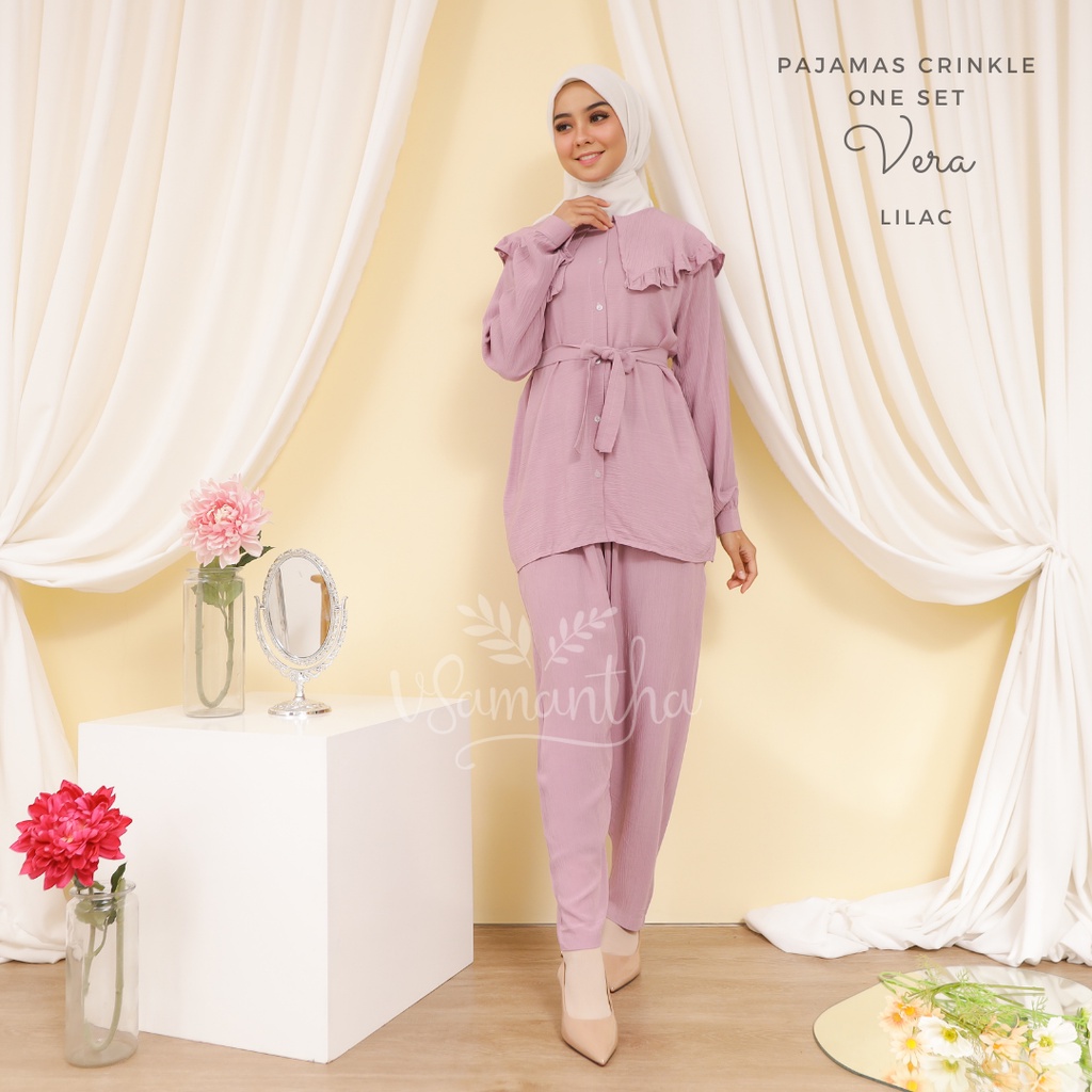 Pajamas / Piyama One Set Kemeja Rayon Crinkle Premium Vera