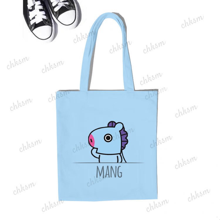 Tas Tote Bag Karakter BT21 boneka Kpop Totebag BTS Gaya Korea Trend (RSL) NR