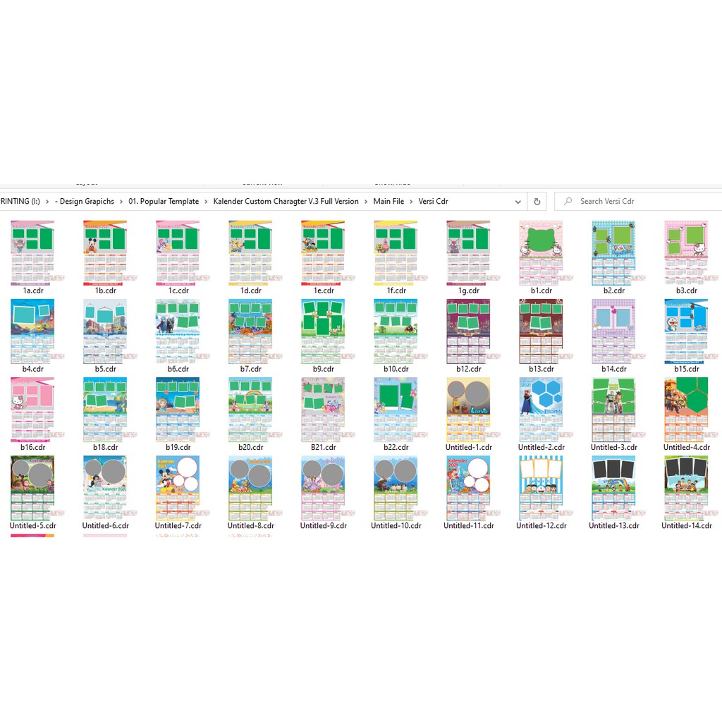 Kalender Custom Charagter V.3 Full Version - Photoshop &amp; Coreldraw - Business Branding