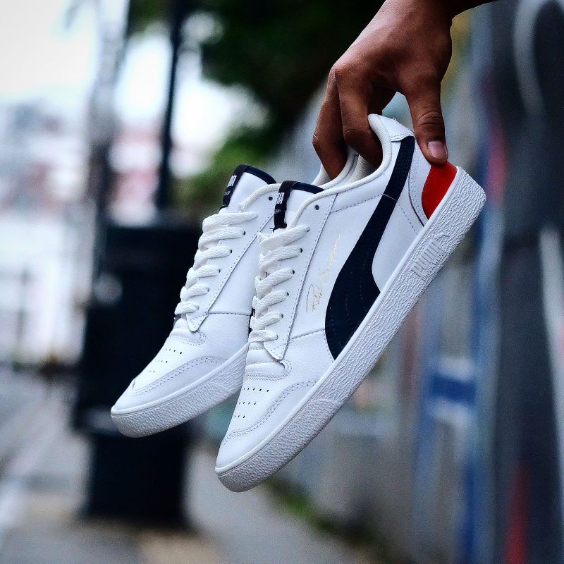SEPATU PUMA RALPH SAMPSON LOW WHITE/PEACOAT/RED