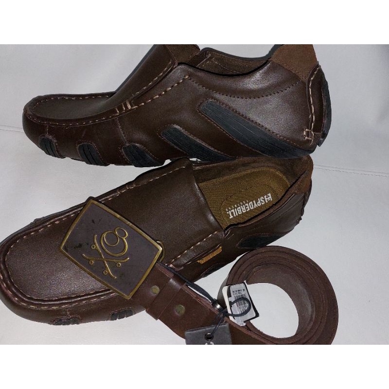 sepatu kulit spyderbilt dan sabuk kulit juice ematic original