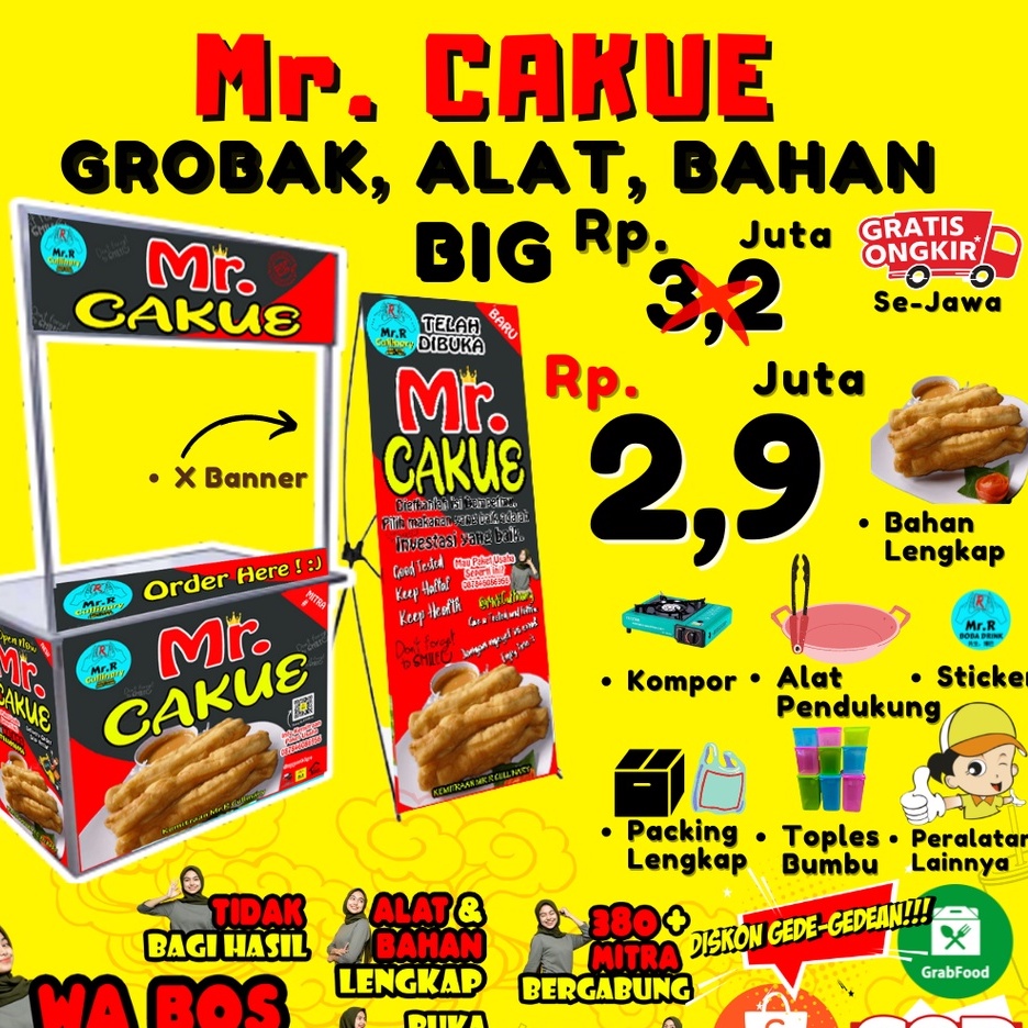 

Mr.CAKUE|| MR.R CULLINARY (FRANCHAISE,PAKET USAHA,KEMITRAAN) GROBAK/BOOTH PORTABLE,ALAT LENGKAP, DAN BAHAN BAKU UTAMA