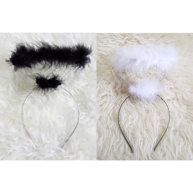 Bando Karakter Halloween Angel Black Devil Peri (Gagang besi) Bando Angel Hitam Kostum Halloween