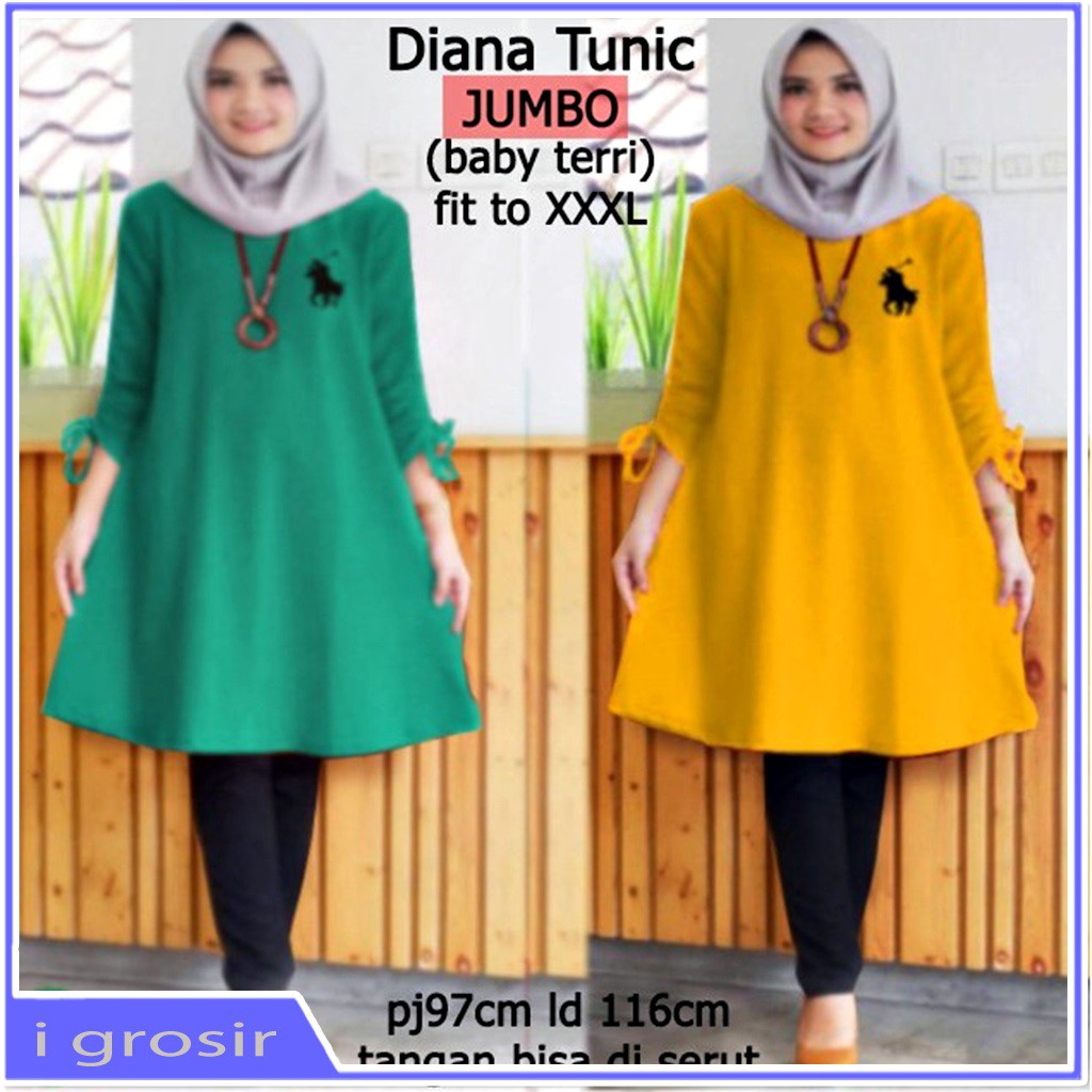 TUNIK PANJANG WANITA MUSLIM TUNIK WANITA TERBARU 2021 KEKINIAN BAJU TUNIK JUMBO XXL LD 120