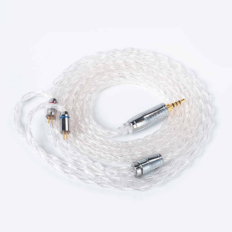 Kbear Limpid Pro 8Core Kabel Earphone HIFI Warna Silver Untuk KBEAR KS1 KS2 Lark KZ IEMS