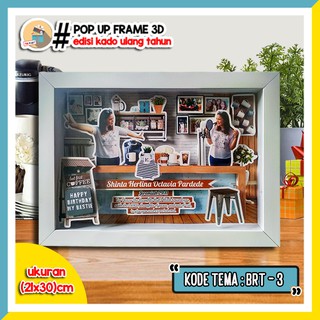 Pop Up Scrap Frame 3D Unik Kado Ulang Tahun Hadiah Ultah 