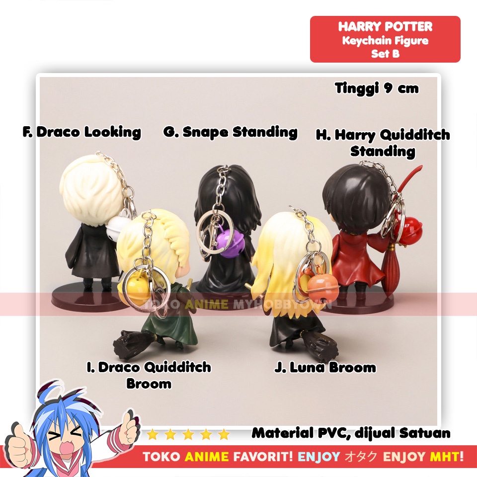 Gantungan Kunci Figure Anime Chibi Harry Potter Draco Malfoy Luna Lovegood Snape Hogwarts