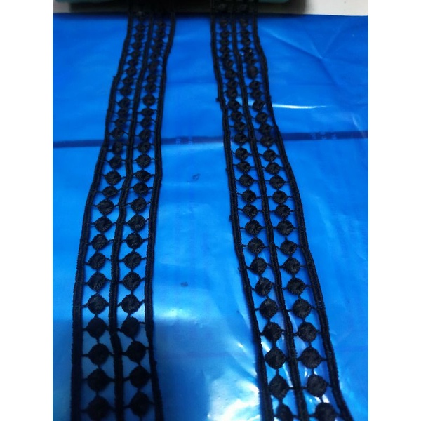 renda giper warna hitam lebar 3cm