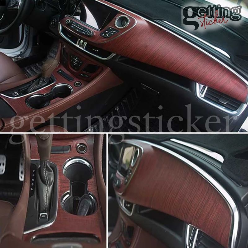 stiker dasbor mobil woodsticker motif kayu scotlite serat scotlet