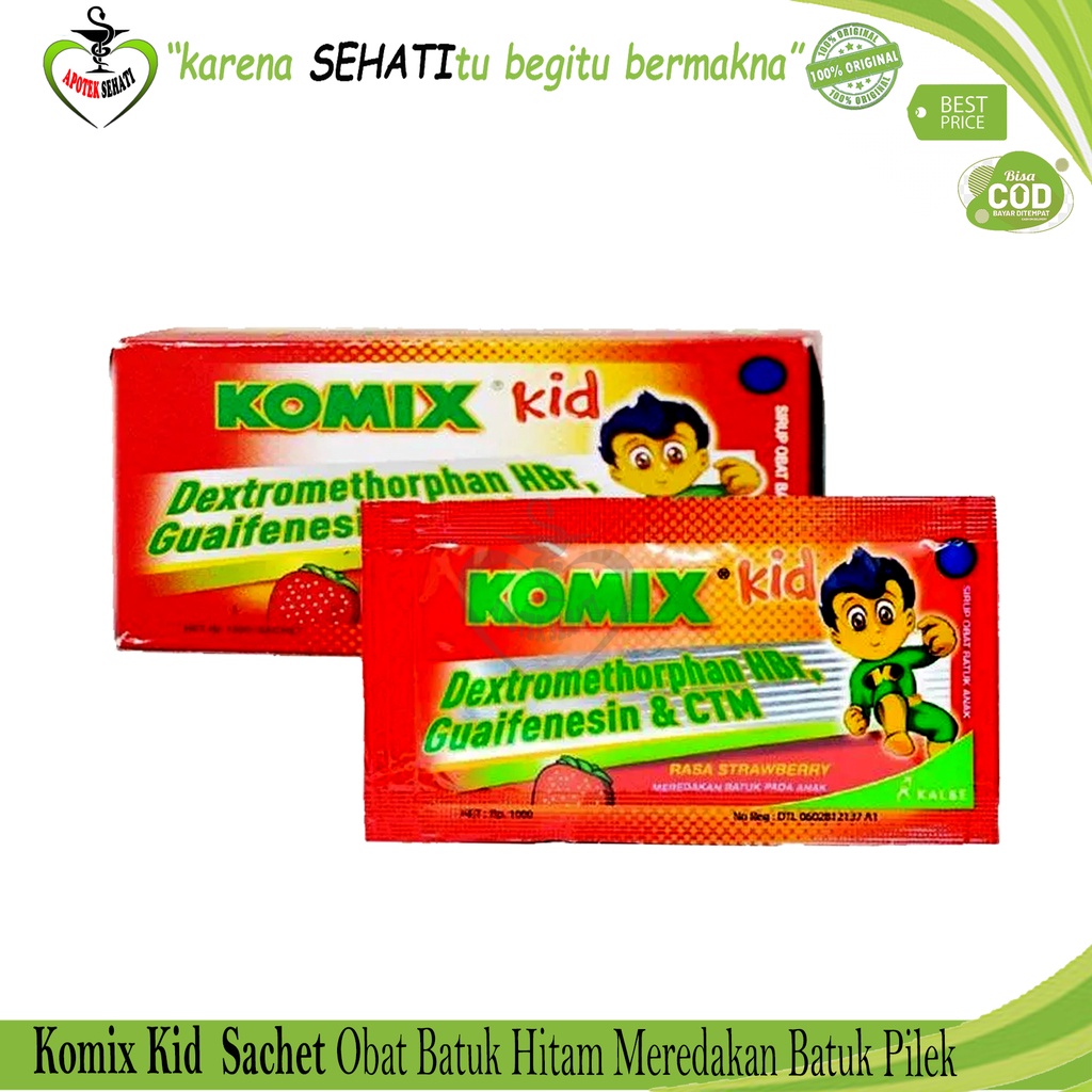 Komix Kids Sachet Batuk Flu Anak Sirup Cair Per 5 Sachet