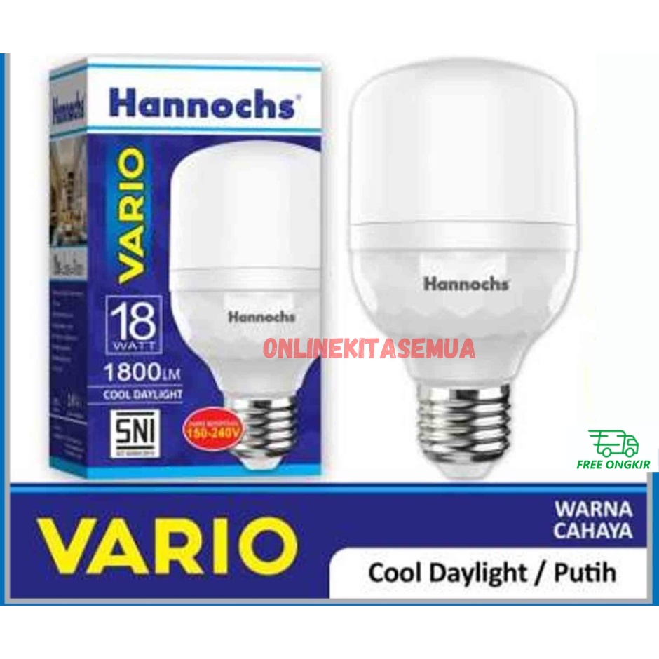 Lampu Bohlam Led Kapsul Tabung HANNOCHS VARIO Putih 6500K SNI