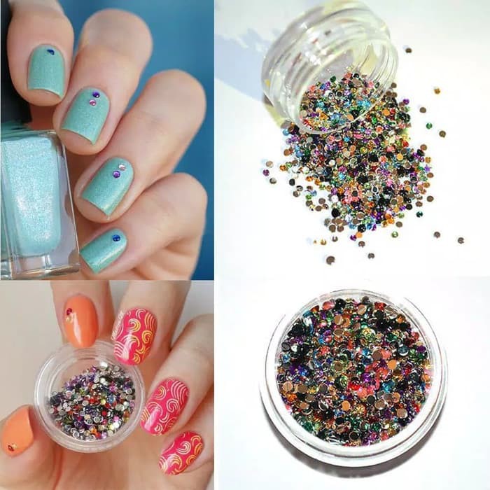 CLEARANCE SALE - NA0026 - 300 Mix Color Nail Art Crystal Rhinestone Berlian Imitasi 2mm