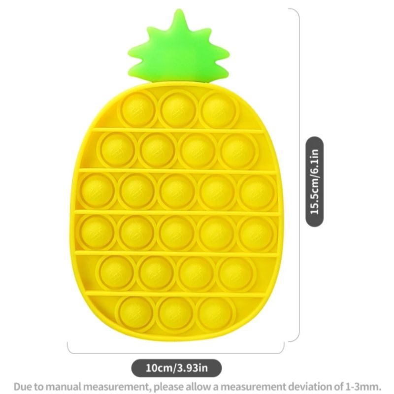 BIANCA - Mainan Anak Pop It Fidget RAINBOW Bubble Push Pop its Fidget Toys-NANAS KUNING