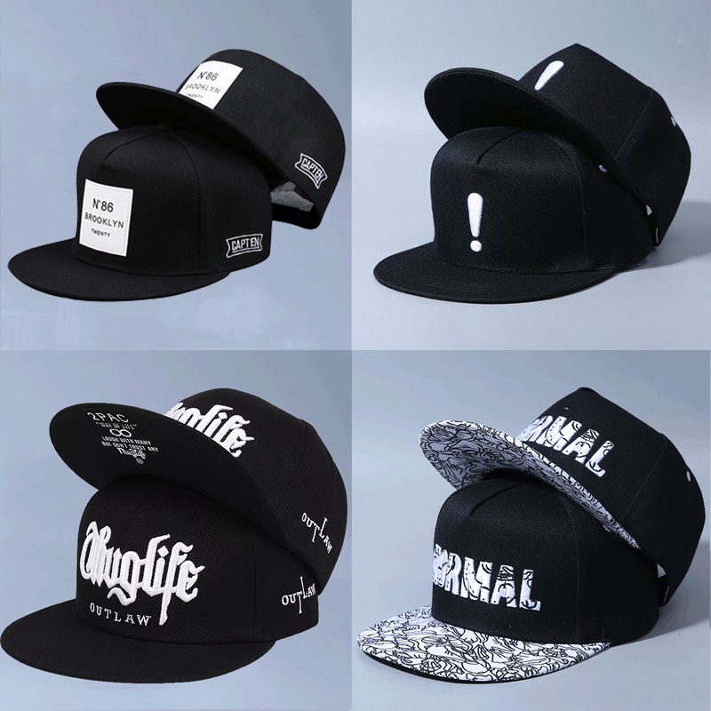 Topi Baseball Motif Bordir Tulisan Warna Solid Gaya Hip Hop Untuk Pria Dan Wanita