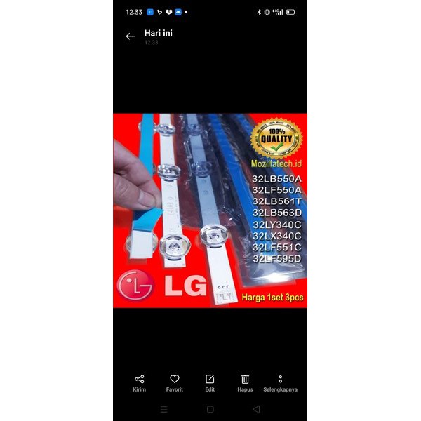 lampu backlight Tv led LG 32 inch backlight LG 6V 6LED BACKLIGHT 6V 6K PASTI PAS Diskon