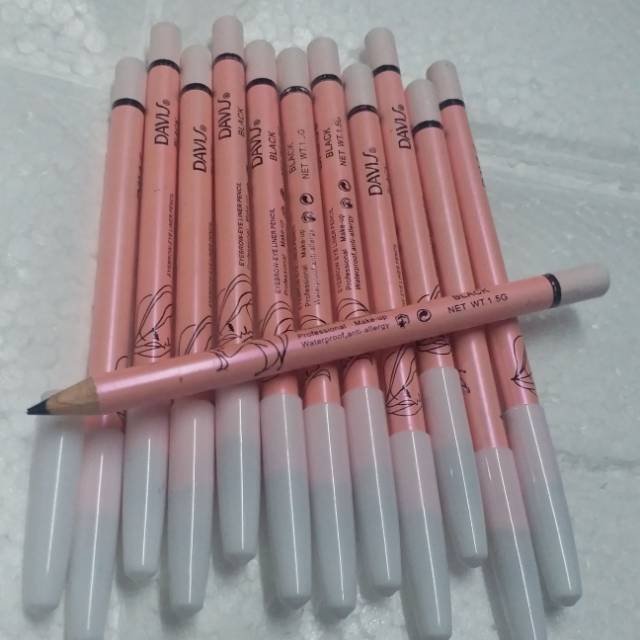 Eyebrow/eyeliner pensil DAVIS warna hitam lusinan