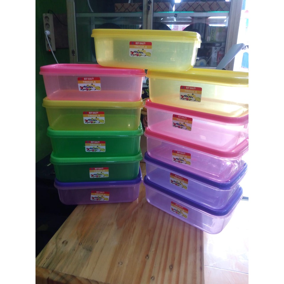 Toples makanan/kotak makan plastik/lunch box/ 0mpreng plastik trisula