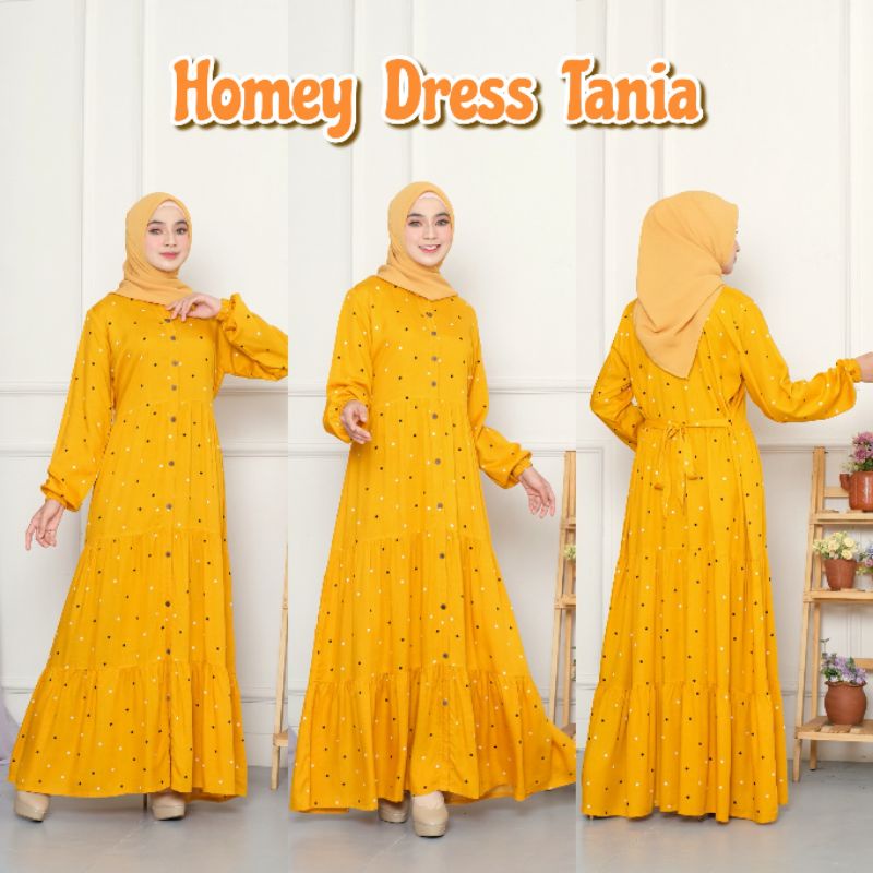 New - Gamis Wanita Dewasa Jumbo - Homey Dress TANIA - Bahan Katun Rayon Premium - Best Seller Bisa COD