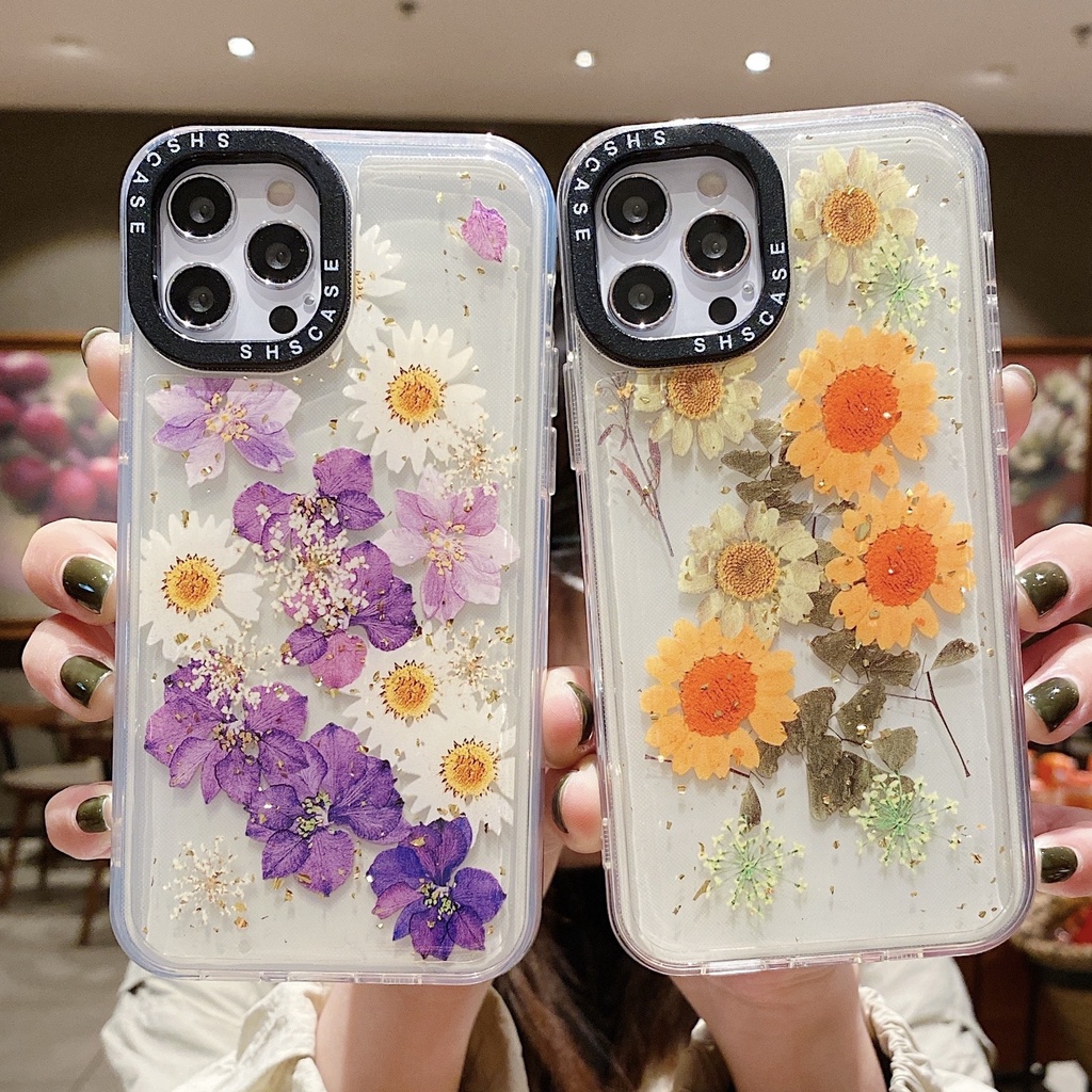 Soft Case Hp Gambar Bunga Tahan Goncangan Untuk iphone 13 / 12 / 11promax / X / XR / XS Max / 11 / 6 / 7 / 8plus / SE 2020