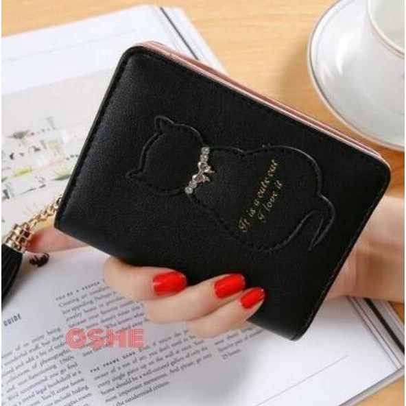 Dompet kucing rumbai unik lucu