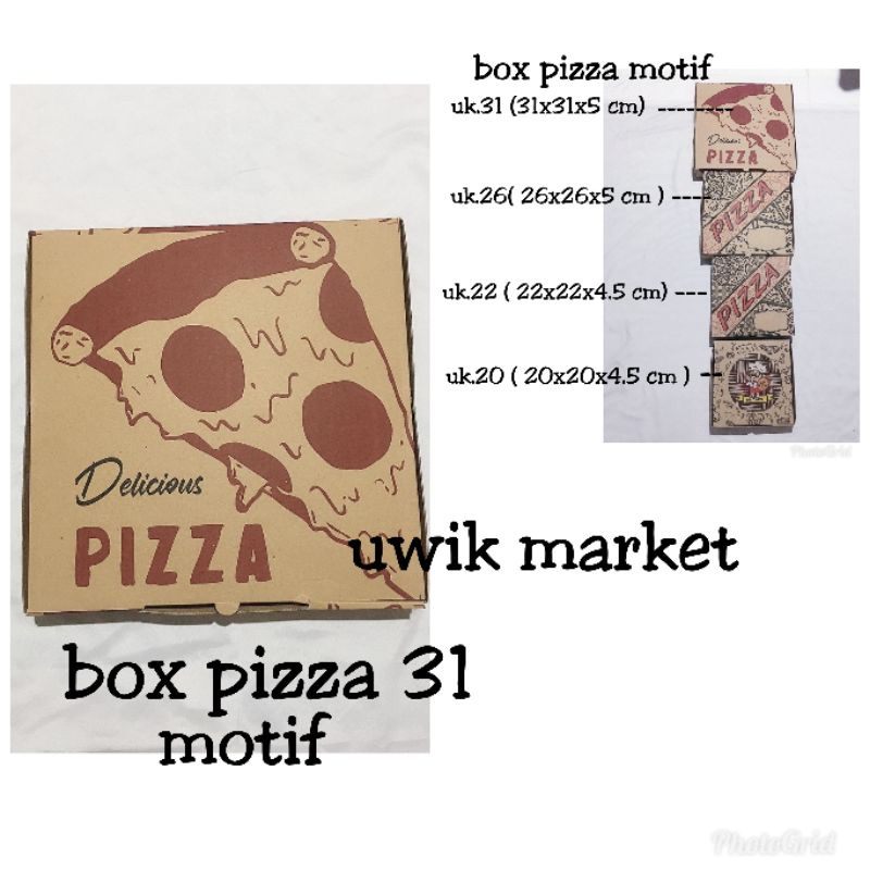 

BOX PIZZA UK. 31 MOTIF / KARDUS PIZZA COKLAT