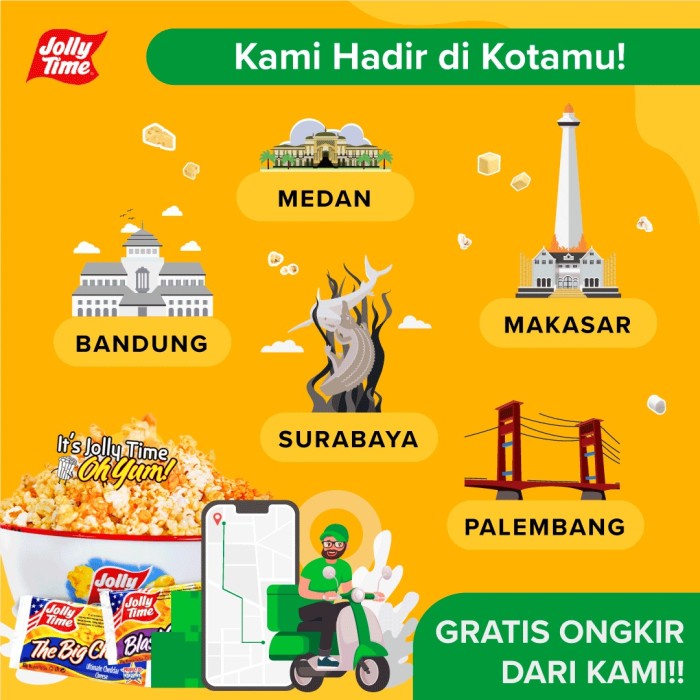 

Instant-Camilan- Paket Duo Butter Funmania (2Bob, 1Fm) - Jolly Time Microwave Popcorn -Camilan-