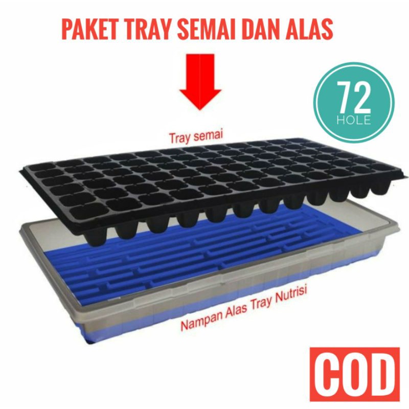 SET TRAY SEMAI DAN NAMPAN ALAS TRAY 72 HOLE