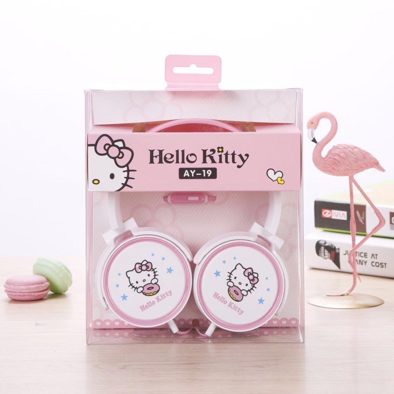 HEADPHONE HELLOKITTY /HEADSET BANDO KARAKTER HELLOKITTY AY-19