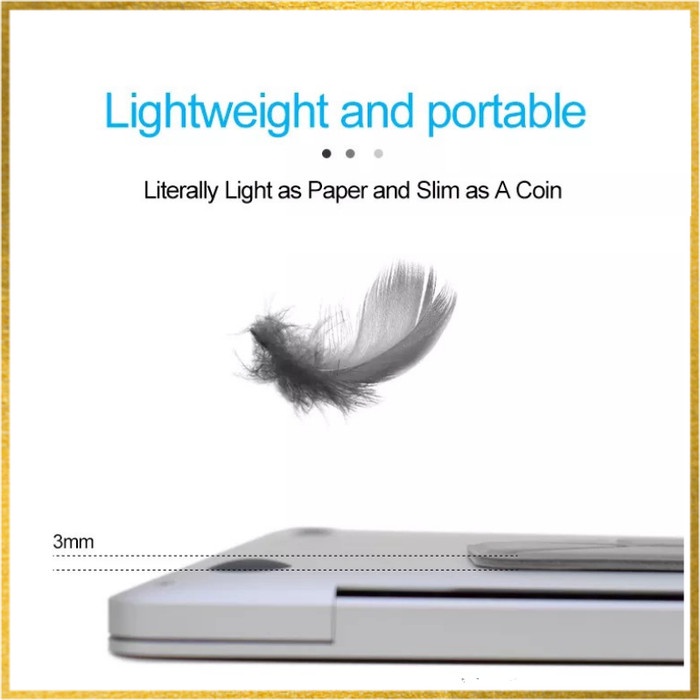 Adhesive Low Profile Light Weight Foldable Laptop Macbook Slim Universal Stand SCRATCH PROOF