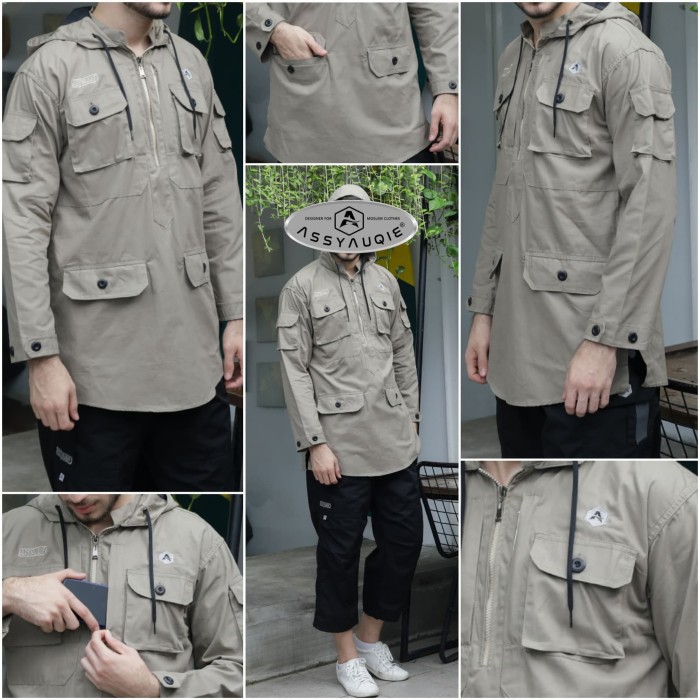 kurta outdoor hodie lengan panjang- kurta parka hodie Assyauqie