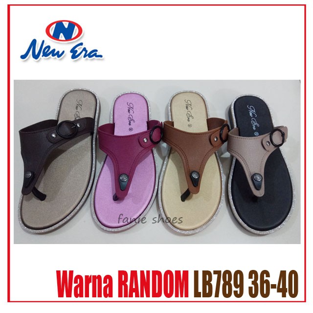 New Era LB 789 36-40 Sandal Flat Wanita Karet Ringan Murah / Sadnal Sehari-hari