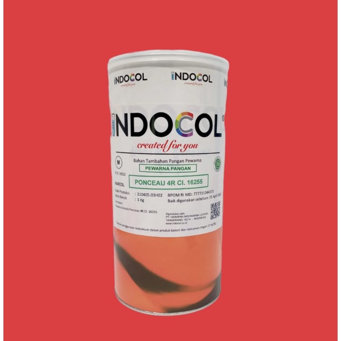 

Siap Kirim Pewarna Makanan Indocol Ponceau 4R Ci.16255 - Packing 1 Kg