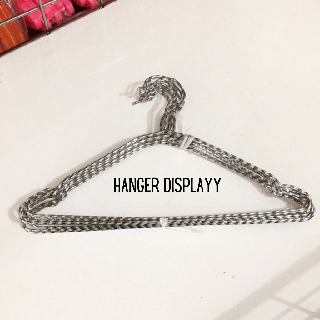 Hanger Besi Ulir / Gantungan Baju Stainless Steel Import Silver Perpcs