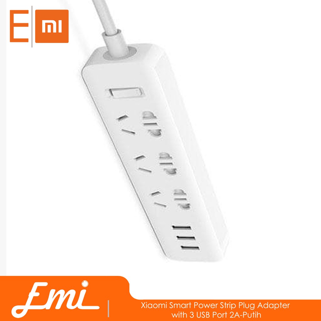 Mijia Smart Power Strip Plug Adapter with 3 USB Port 2A-Putih By EMI