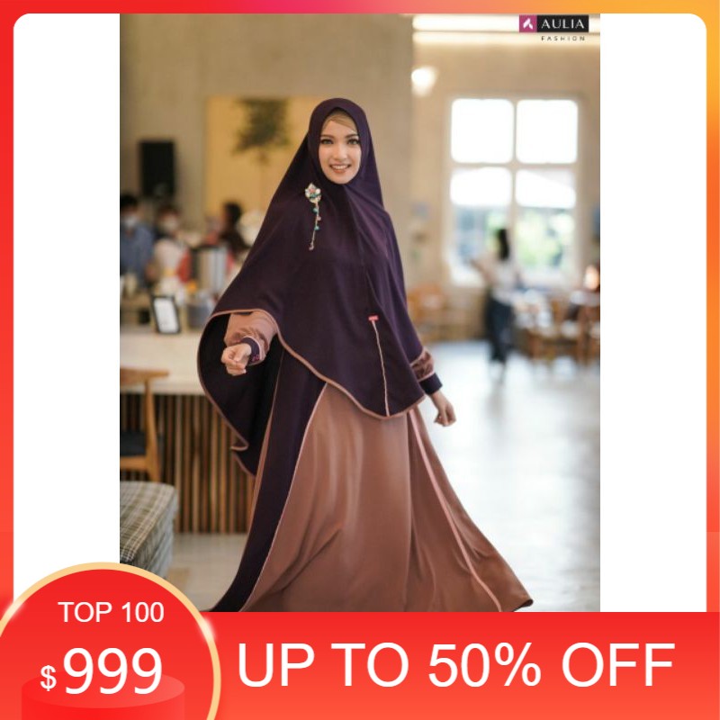 GAMIS SYAR'I AULIA FASHION TERBARU AZALEA CHOCOA EGGPLANT LIMITED