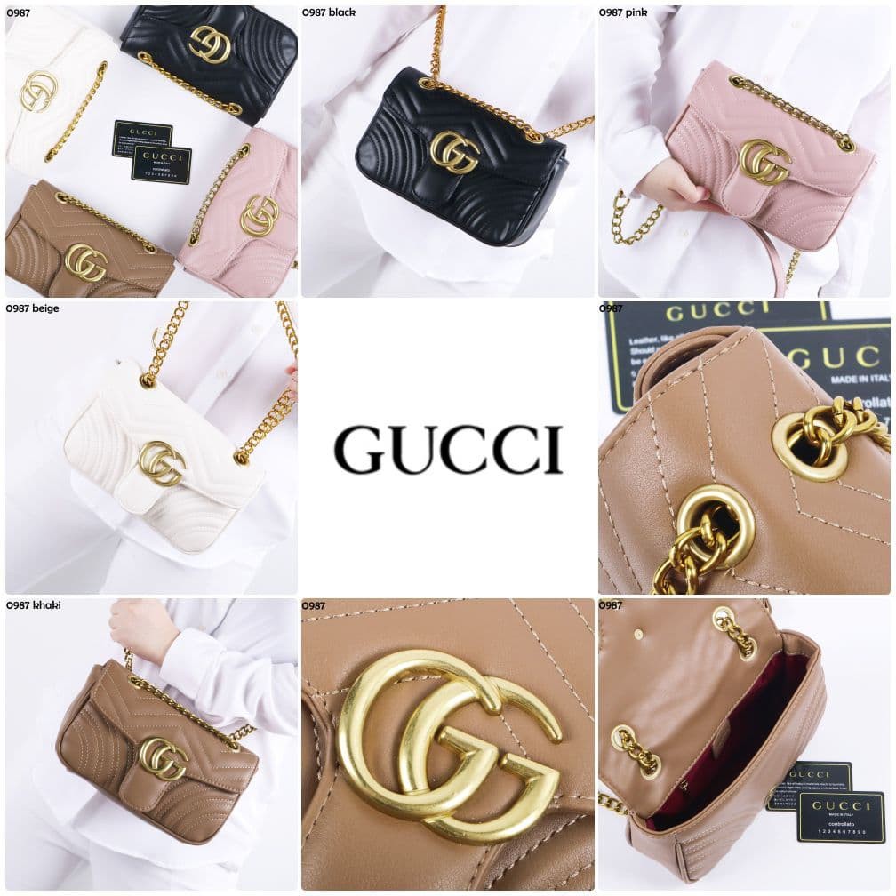 COD ❤️ Tas Wanita Gucci Marmont Matelasse Minibag Premium Import Kulit Emboss Pesta
