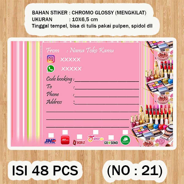 

( STIKER PENGIRIMAN ) Shipping label ( /pack isi 48pcs no.21 )