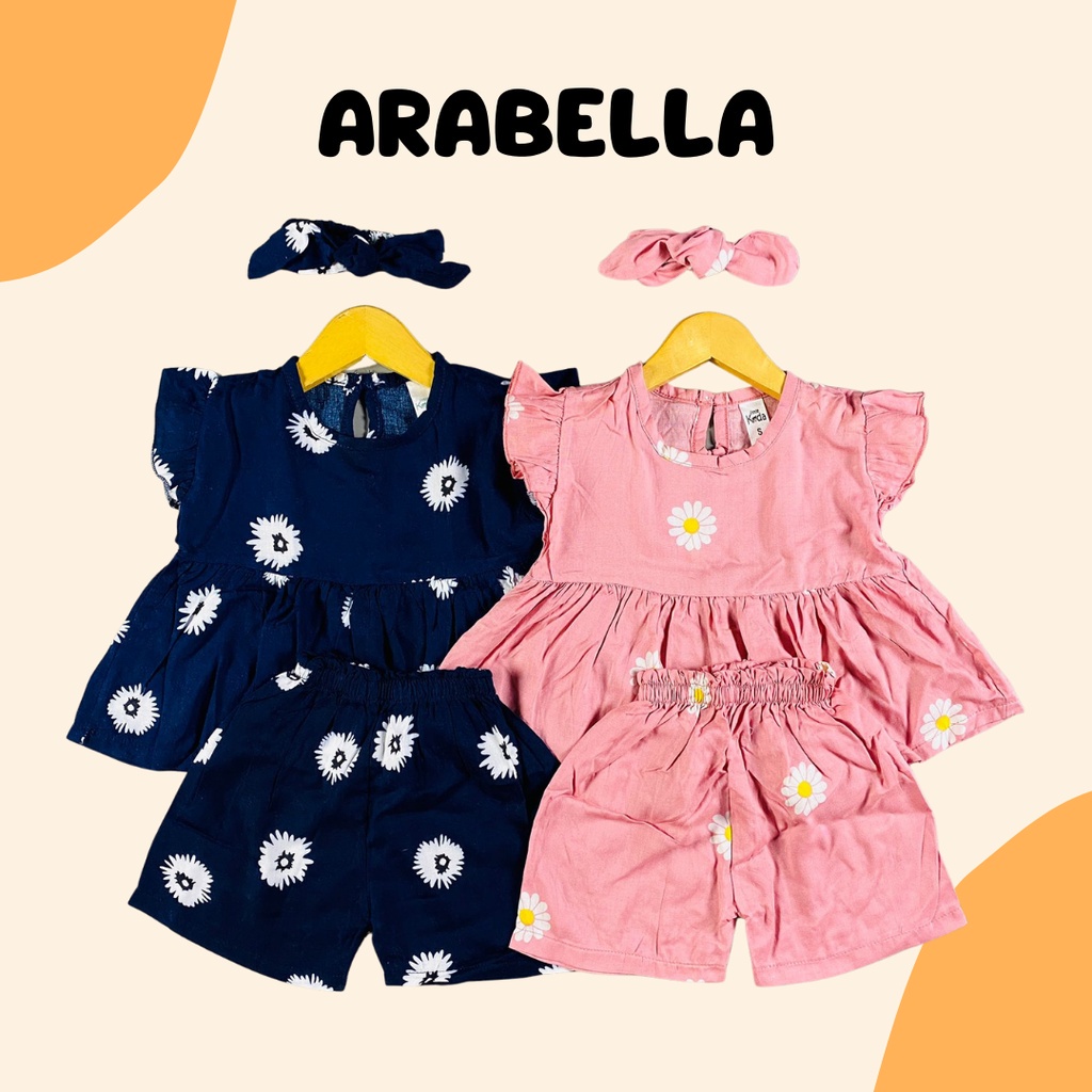 1-4TH SETELAN ANAK PEREMPUAN ARABELLA ONE SET ANAK RAYON FREE HEADBAND by LITTLE KODA