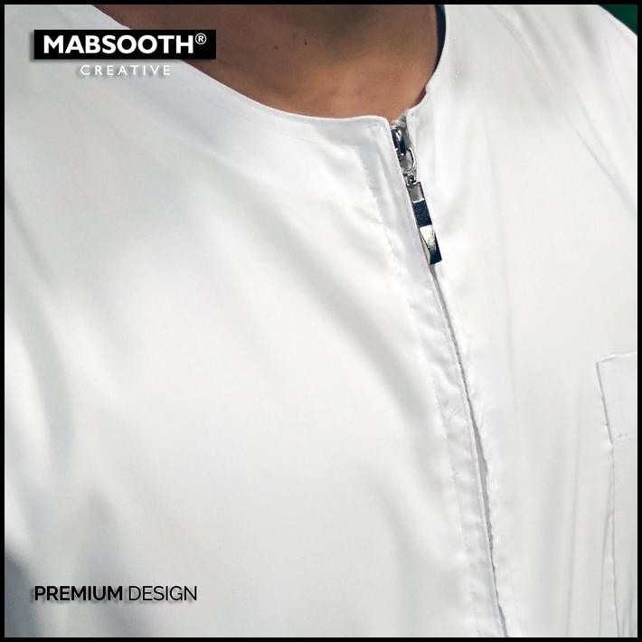 BEST SELLER RAMADHAN PREMIUM BAJU KOKO PRIA ONECK LENGAN PENDEK, RESLETING, POLOS - PUTIH, L