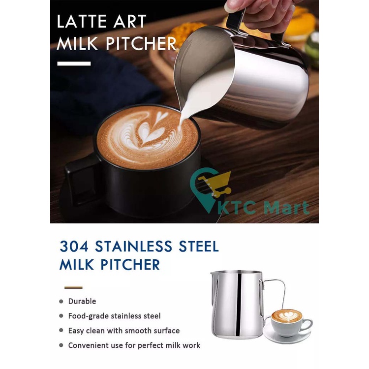 KTCmart - SUS 304 Milk Jug Kopi Cappucino Latte Art Jug Stainless Espresso Teko Pitcher Barista Cangkir